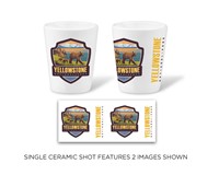 Lake Yellowstone Emblem Ceramic Shot Glass