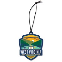 WV State Pride Emblem Wood Ornament