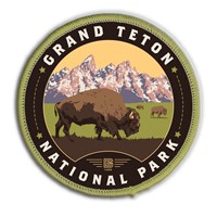 Grand Teton NP Bison Enjoy Circle Patch