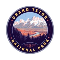 Grand Teton NP Snake River Valley Circle Sticker