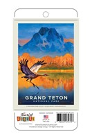 Grand Teton NP Sand Hill Crane Vert Sticker