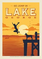 Lake George NY Jump In The Lake Postcard
