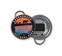 Shenandoah NP Bear Crossing Circle Bottle Opener Key Ring