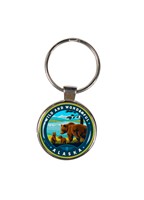 AK Wildlife Bears Circle Dome Key Ring