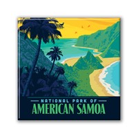 NP of American Samoa Bird's Eye View Square Magnet