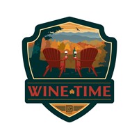 Wine Time Emblem Vinyl Magnet