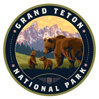 Grand Teton NP Wildlife Bears Circle Sticker