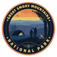 Great Smoky Mountains NP Back Country Camping Circle Sticker