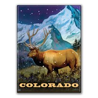 Colorado Snowy Elk Magnet