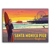 Santa Monica Pier CA Surfer Magnet