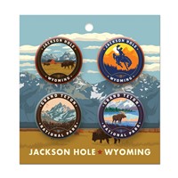 Grand Teton NP Jackson Hole WY Button Pack of 4