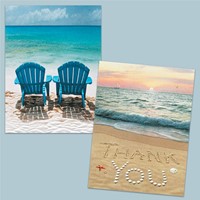 Beach and Chairs Blank Note Cards - 18 Count