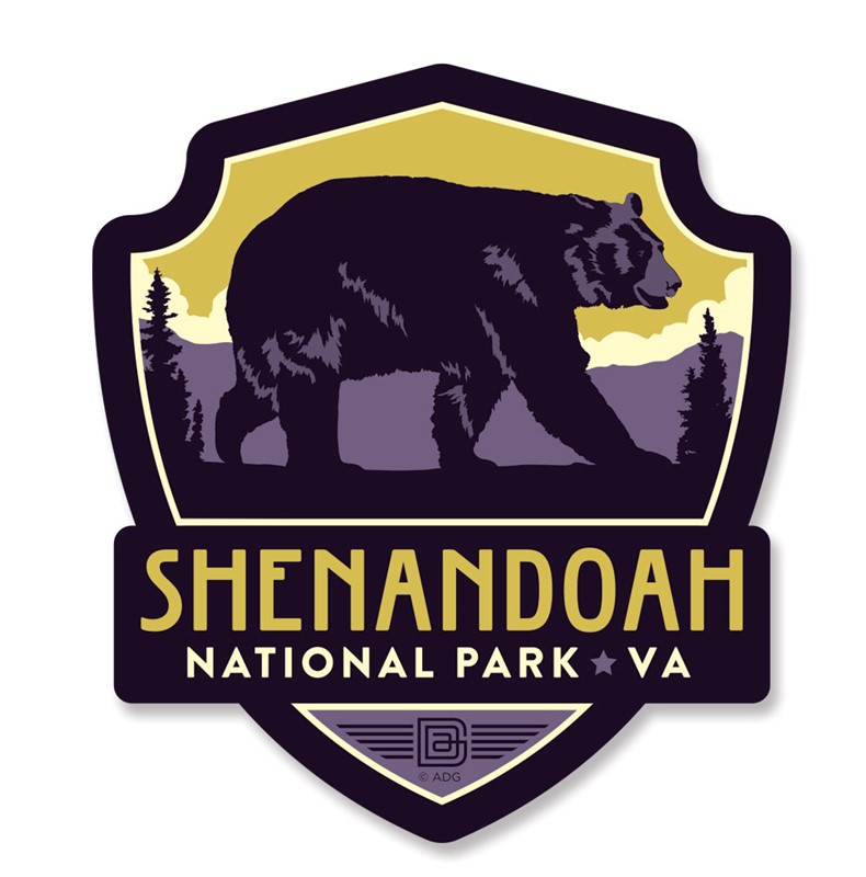 Shenandoah Bear Emblem Wooden Magnet 